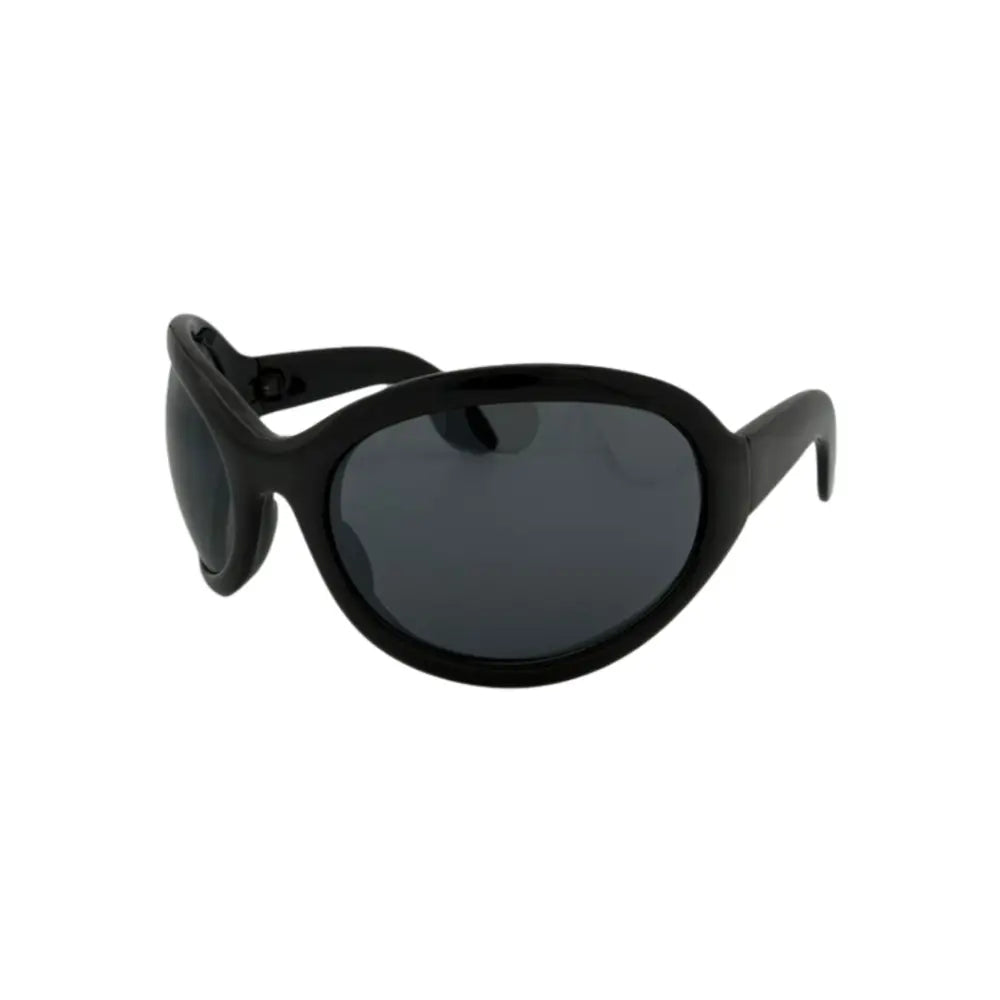 Set of 12 black plastic-framed sunglasses with dark gray lenses and rectangular shape