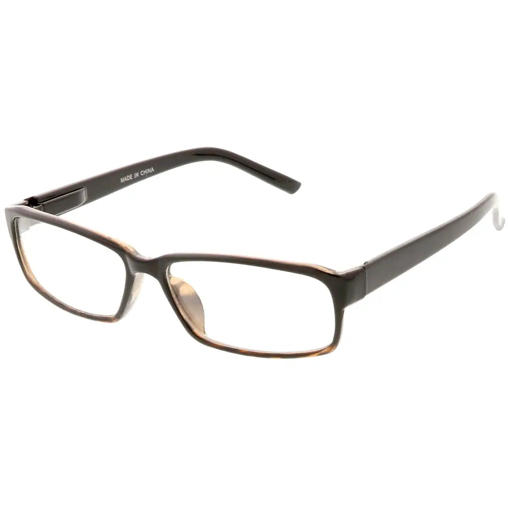 Clear sunglasses with a lightweight frame and transparent lenses for a sleek, modern look.