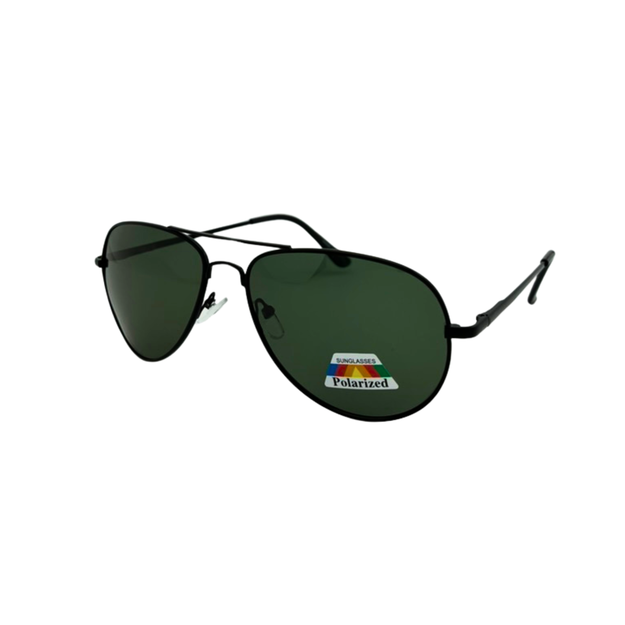 Assorted polarized aviator sunglasses with gunmetal, black, and gold metal frames featuring smoke, green, and brown lenses – UV400 protection