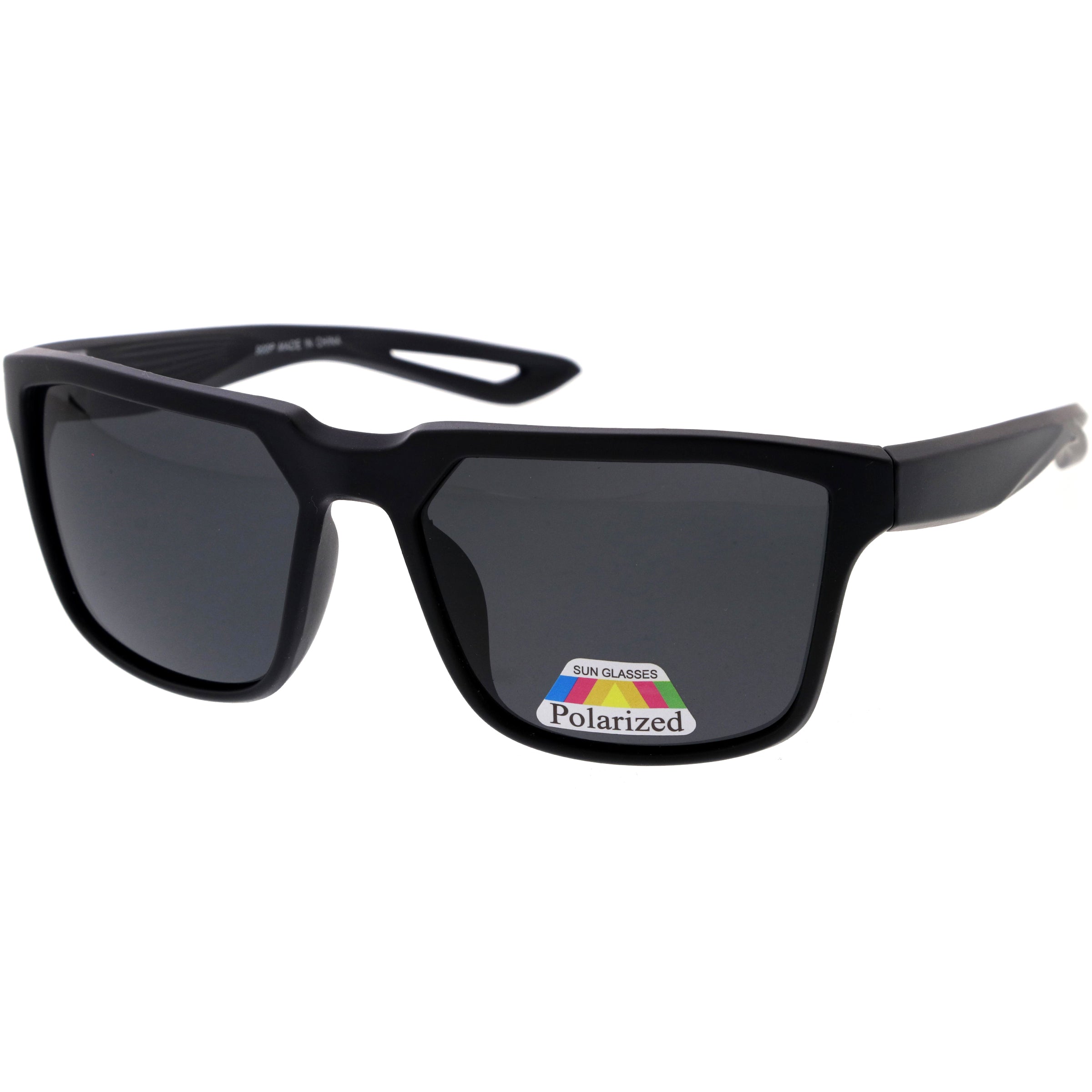 Polarized sunglasses with a sleek frame and advanced lenses, reducing glare and providing superior UV protection for clear vision and comfort.