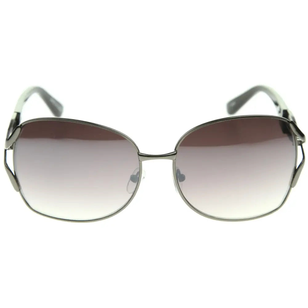 Set of 12 silver-framed sunglasses with gradient brown to clear lenses and a classic shape