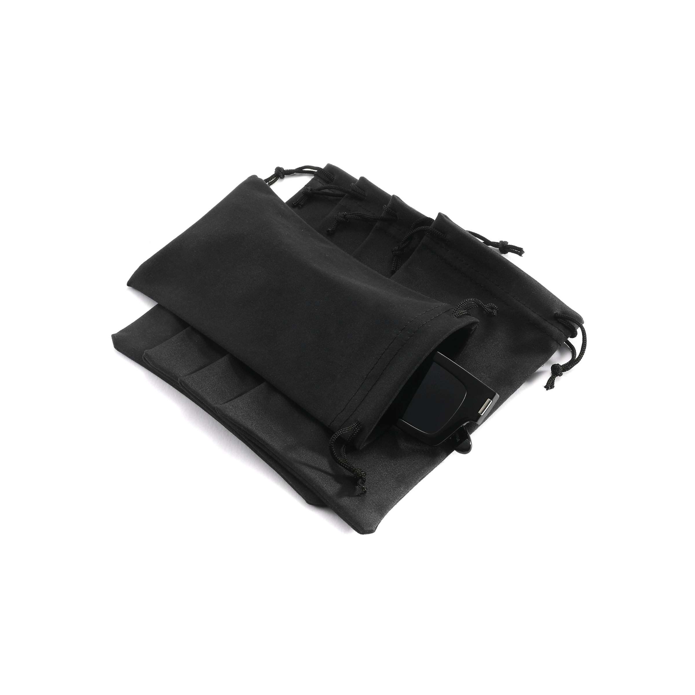Black Microfiber Pouch (12 Pieces)