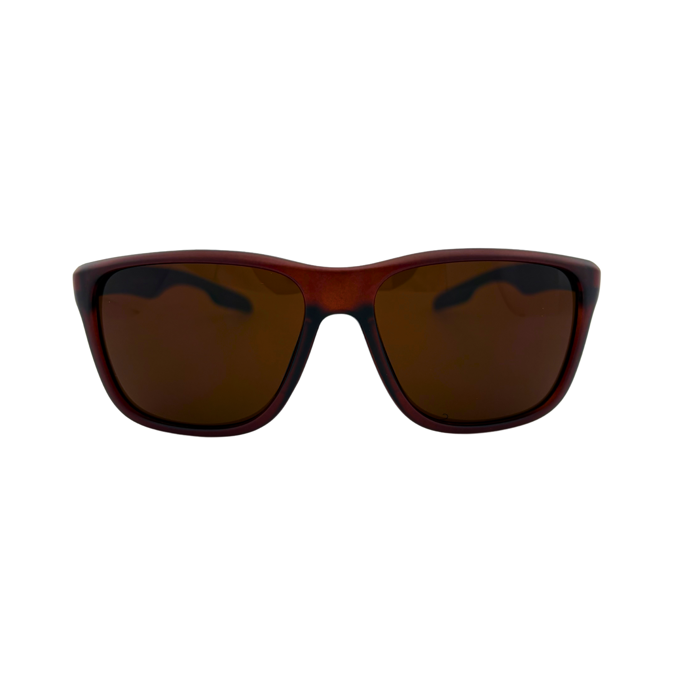 Brown polycarbonate sunglasses with brown lenses, UV400 protection