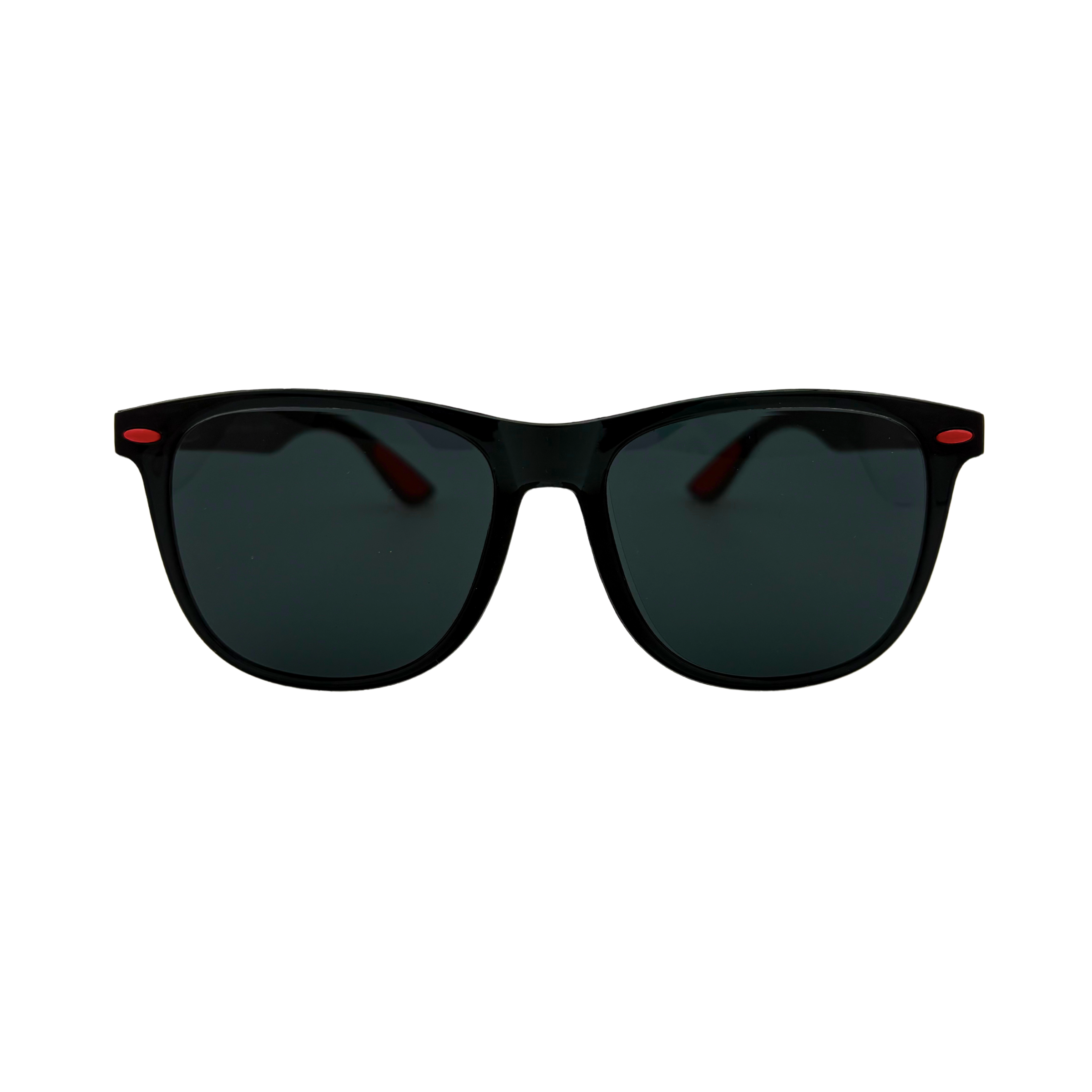 Wayfarer sunglasses in shiny black and dark crystal brown frames with smoke and gradient lenses, polycarbonate UV400 protection