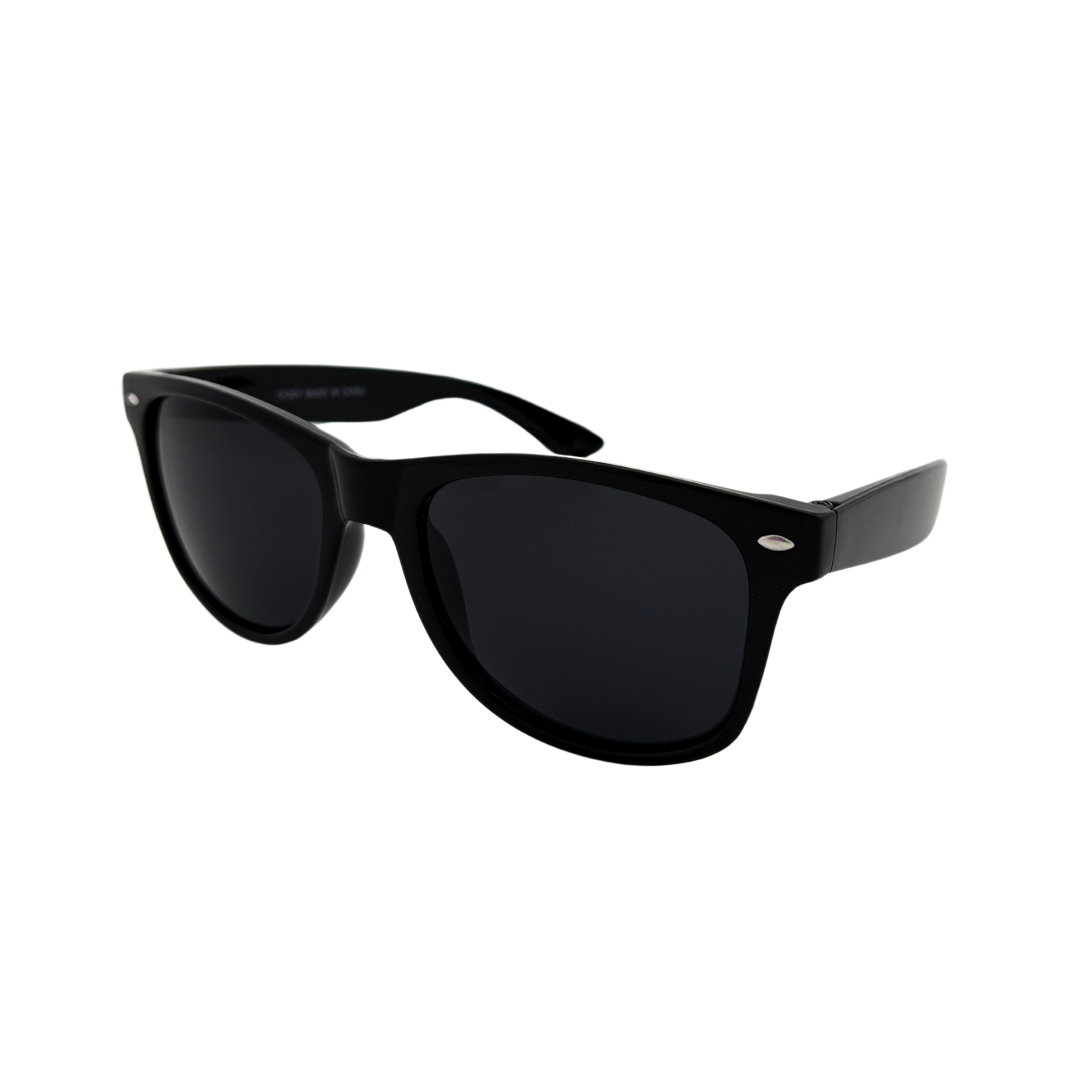 Assorted Wayfarer sunglasses with shiny black, demi brown, and green lenses