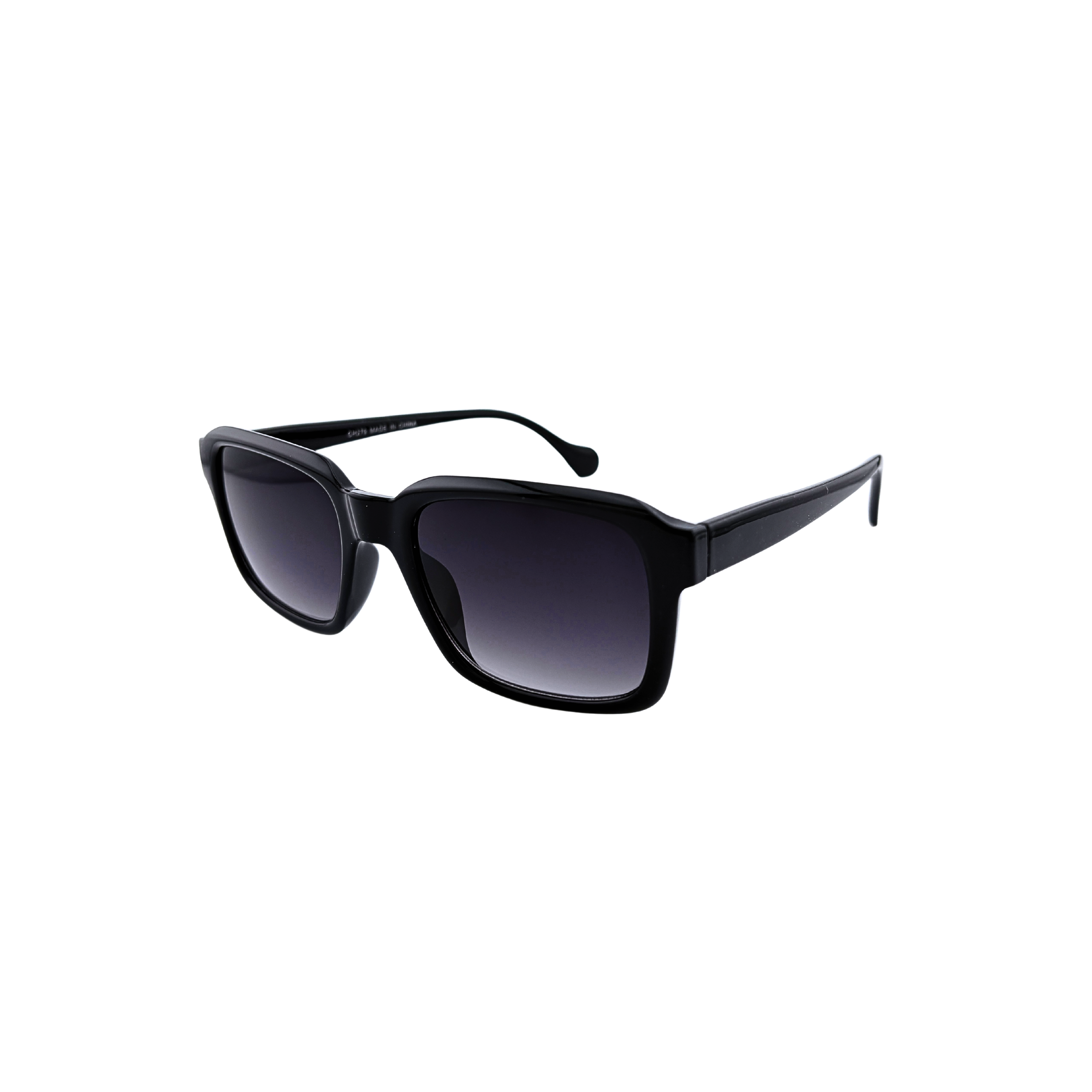 Black sunglasses with gradient lenses on a white background