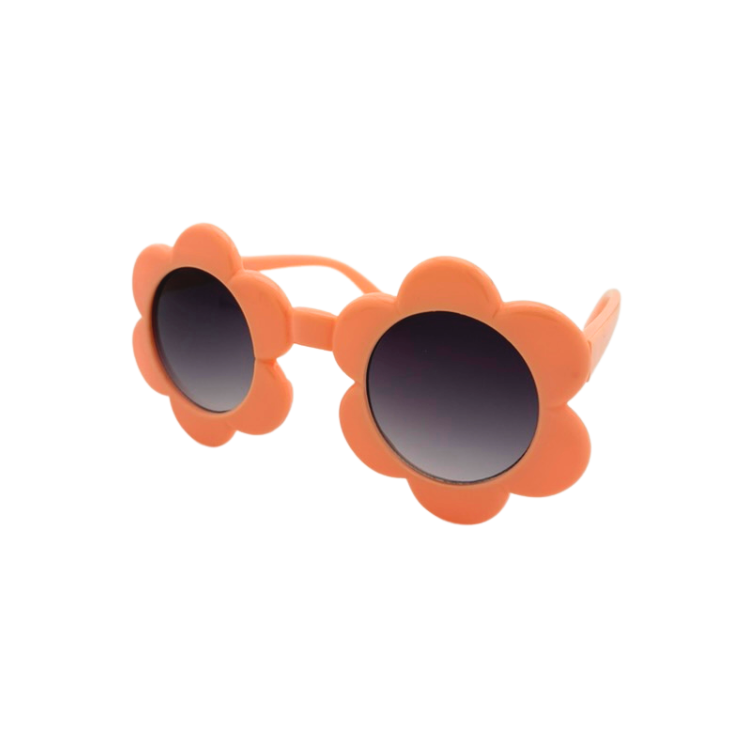 Assorted kids flower sunglasses with gradient smoke lenses