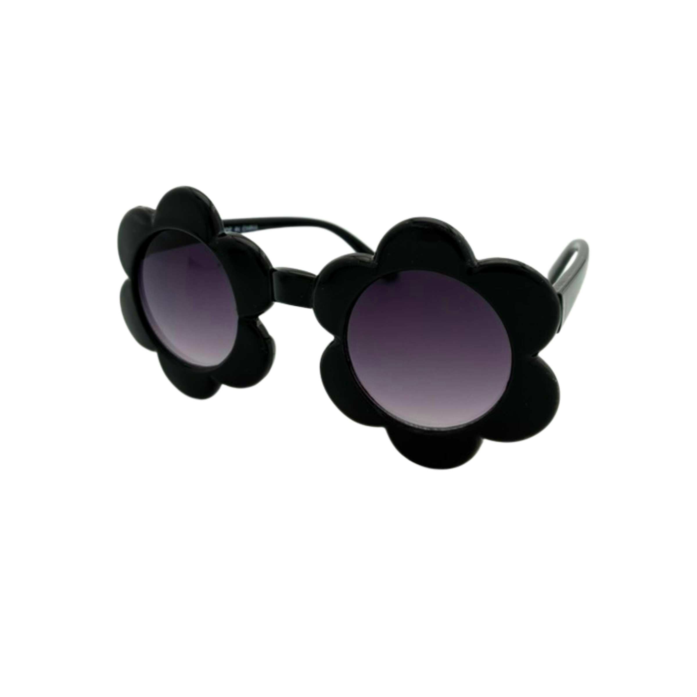 Assorted kids flower sunglasses with gradient smoke lenses
