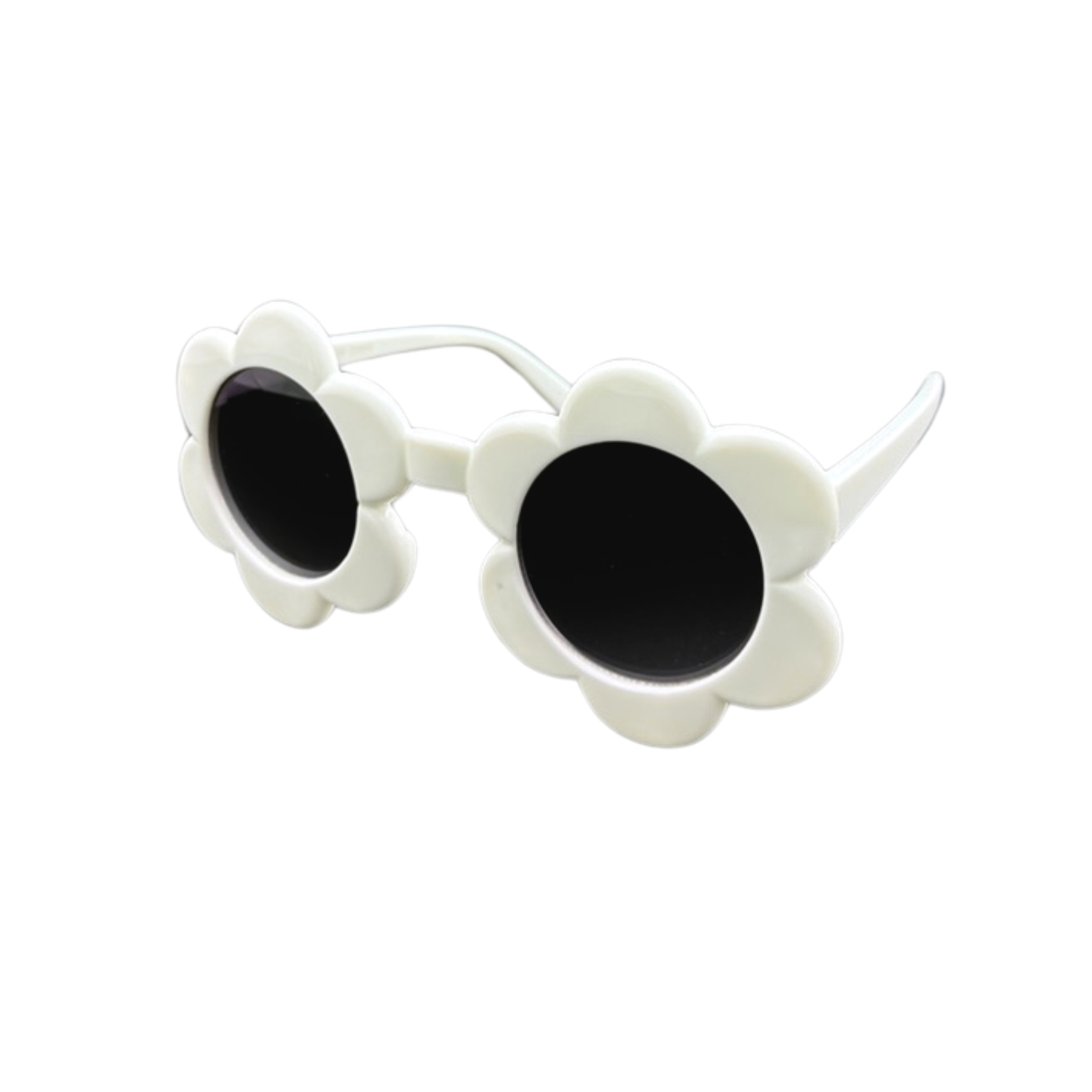 Assorted kids flower sunglasses with gradient smoke lenses