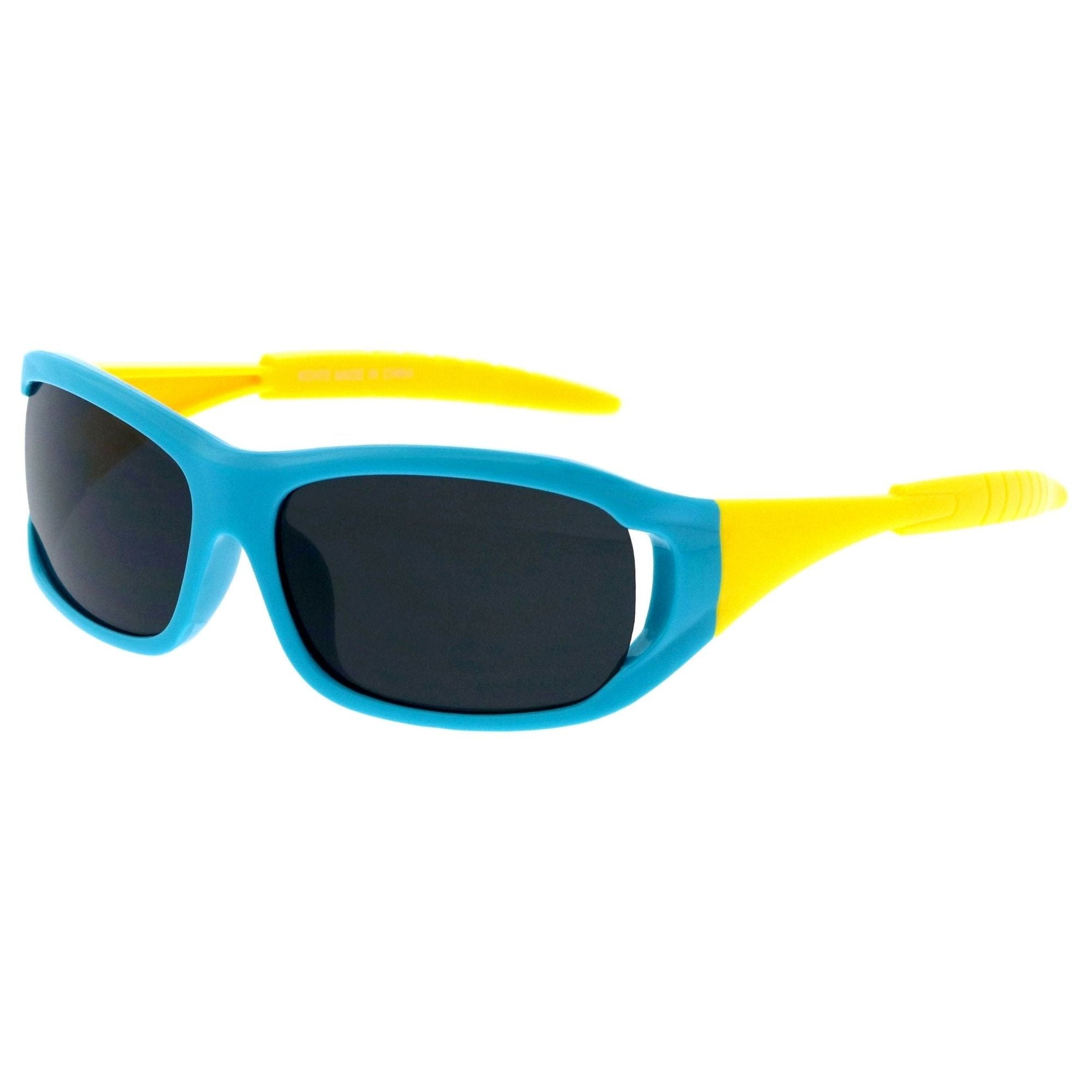 Colorful kids sunglasses with fun frames and protective lenses, perfect for outdoor play and sun protection