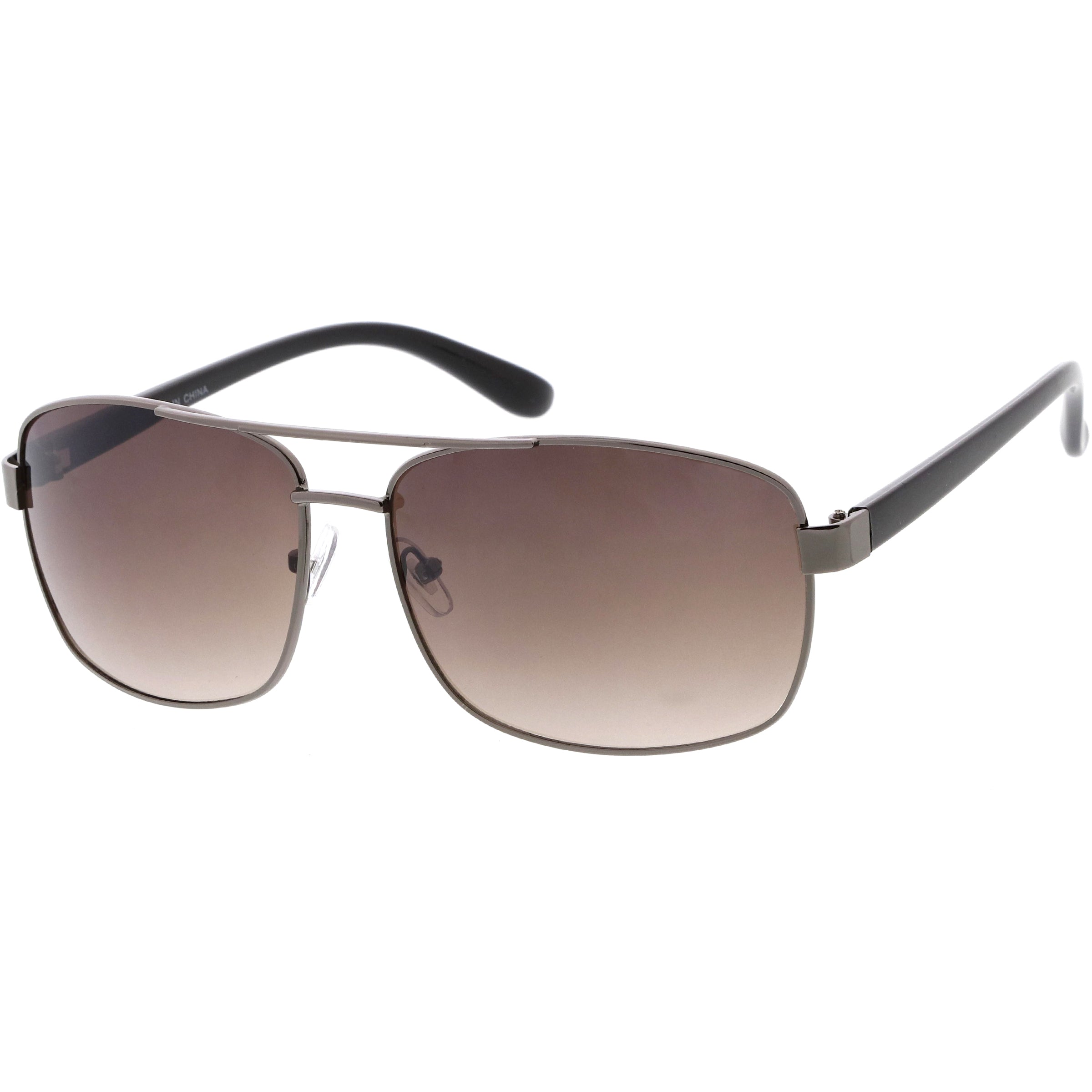 Stylish aviator sunglasses with metal frame and tinted lenses for a trendy, classic look.
