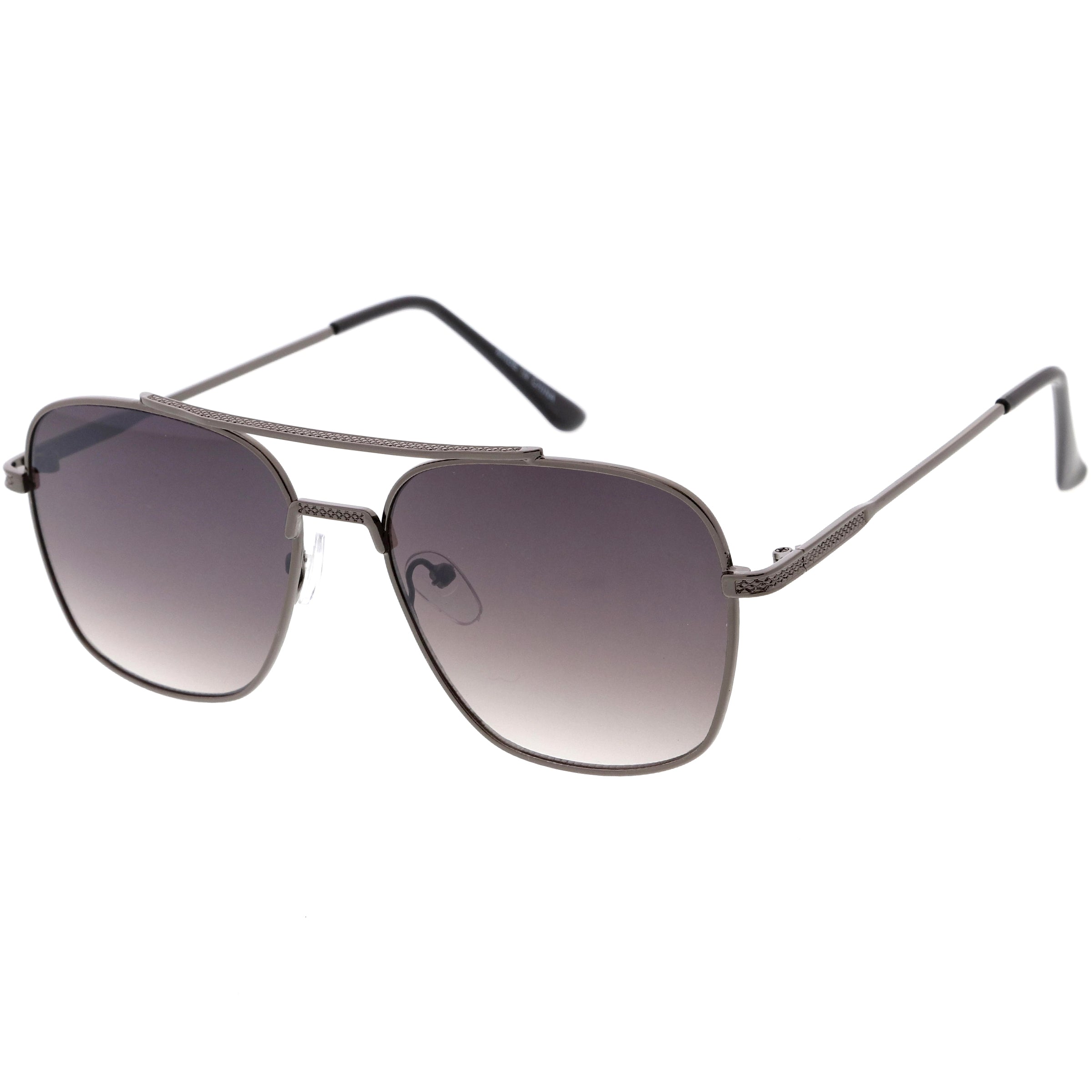 Stylish aviator sunglasses with metal frame and tinted lenses for a trendy, classic look.