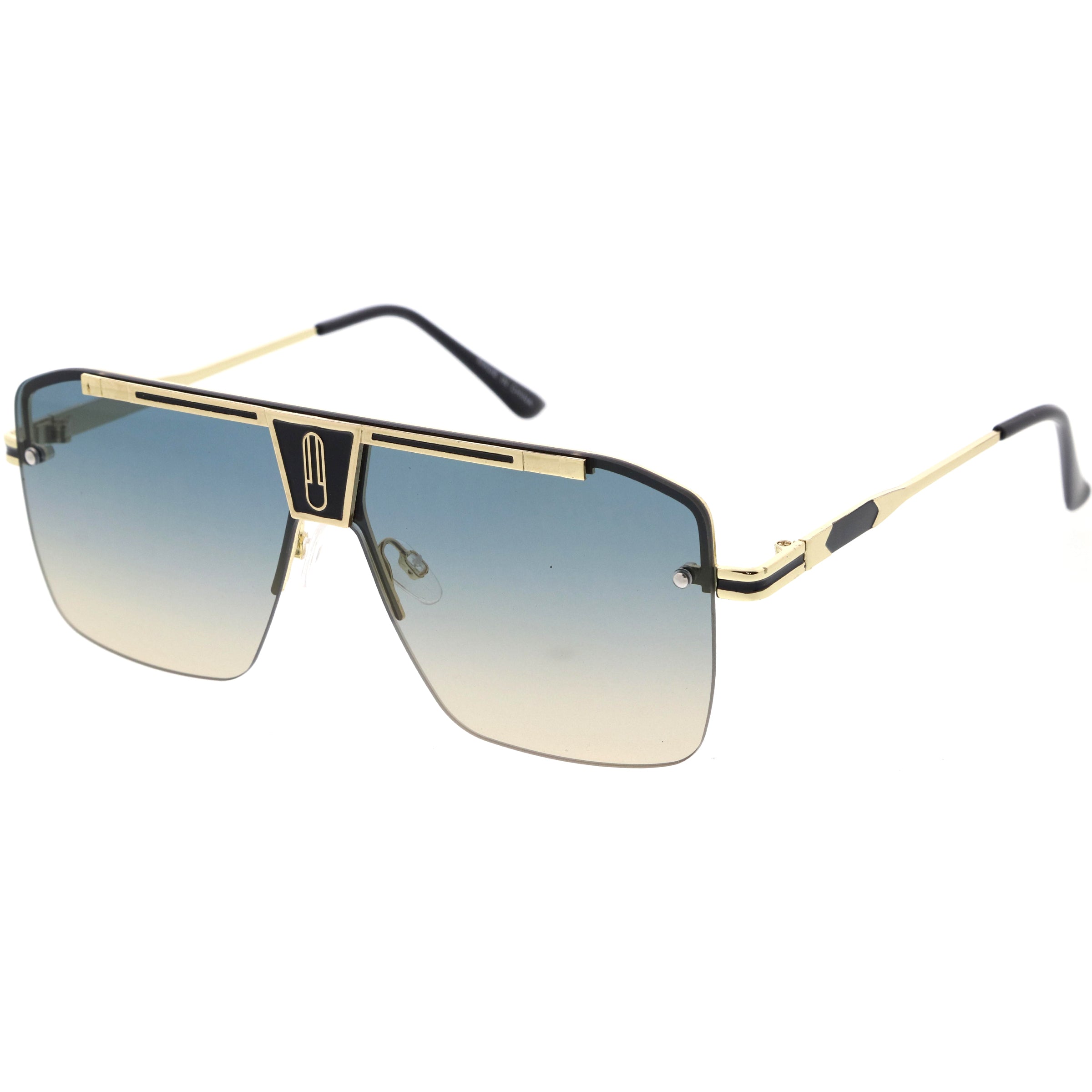 Stylish aviator sunglasses with metal frame and tinted lenses for a trendy, classic look.