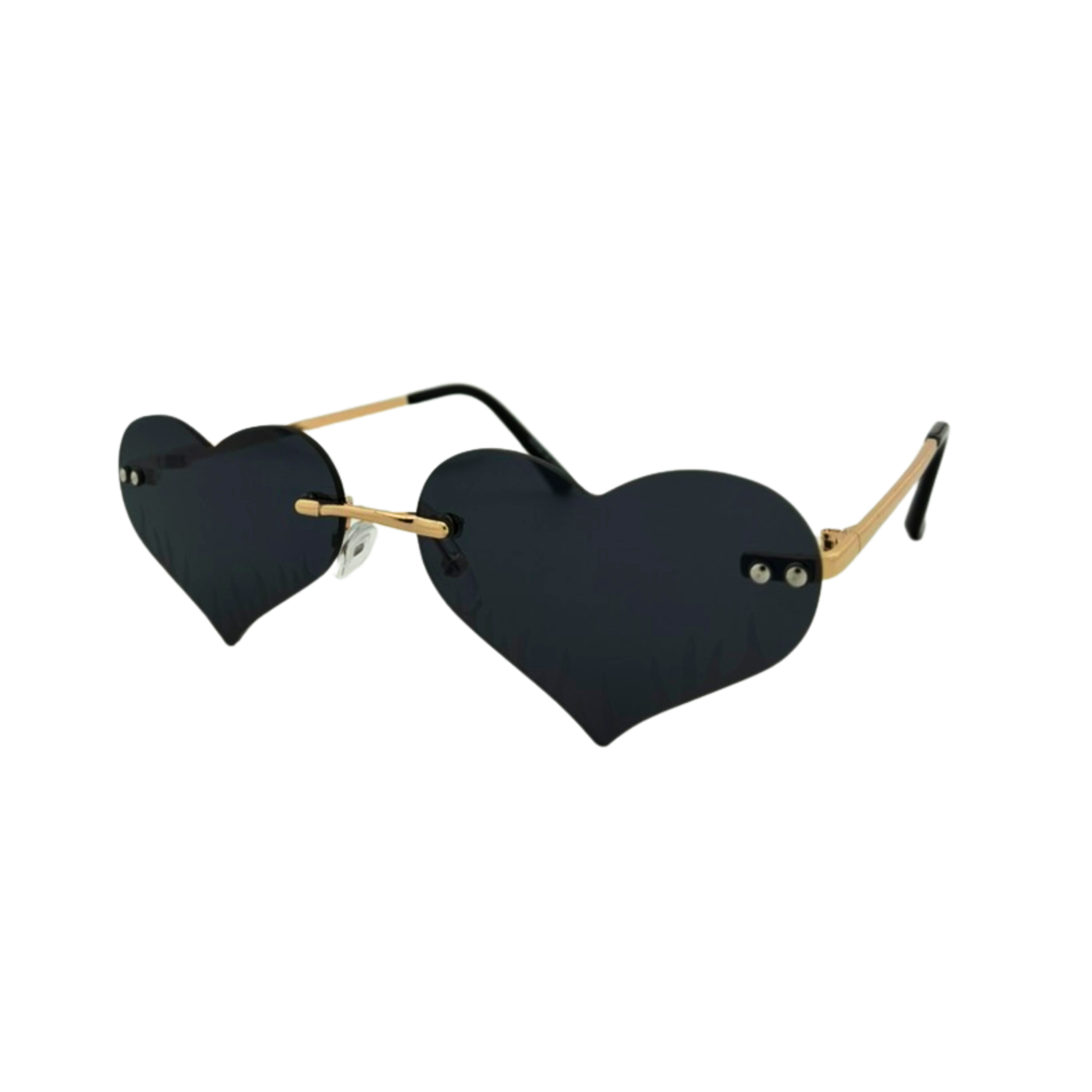 Assorted heart-shaped sunglasses with colorful lenses