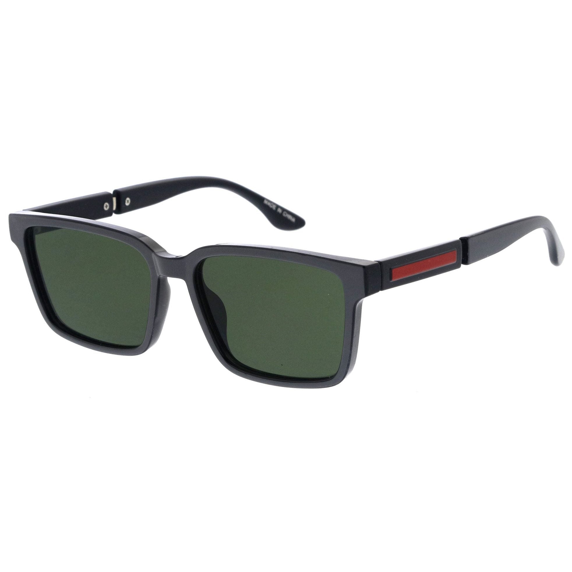 Plastic sunglasses for men with a clean design and comfortable fit.