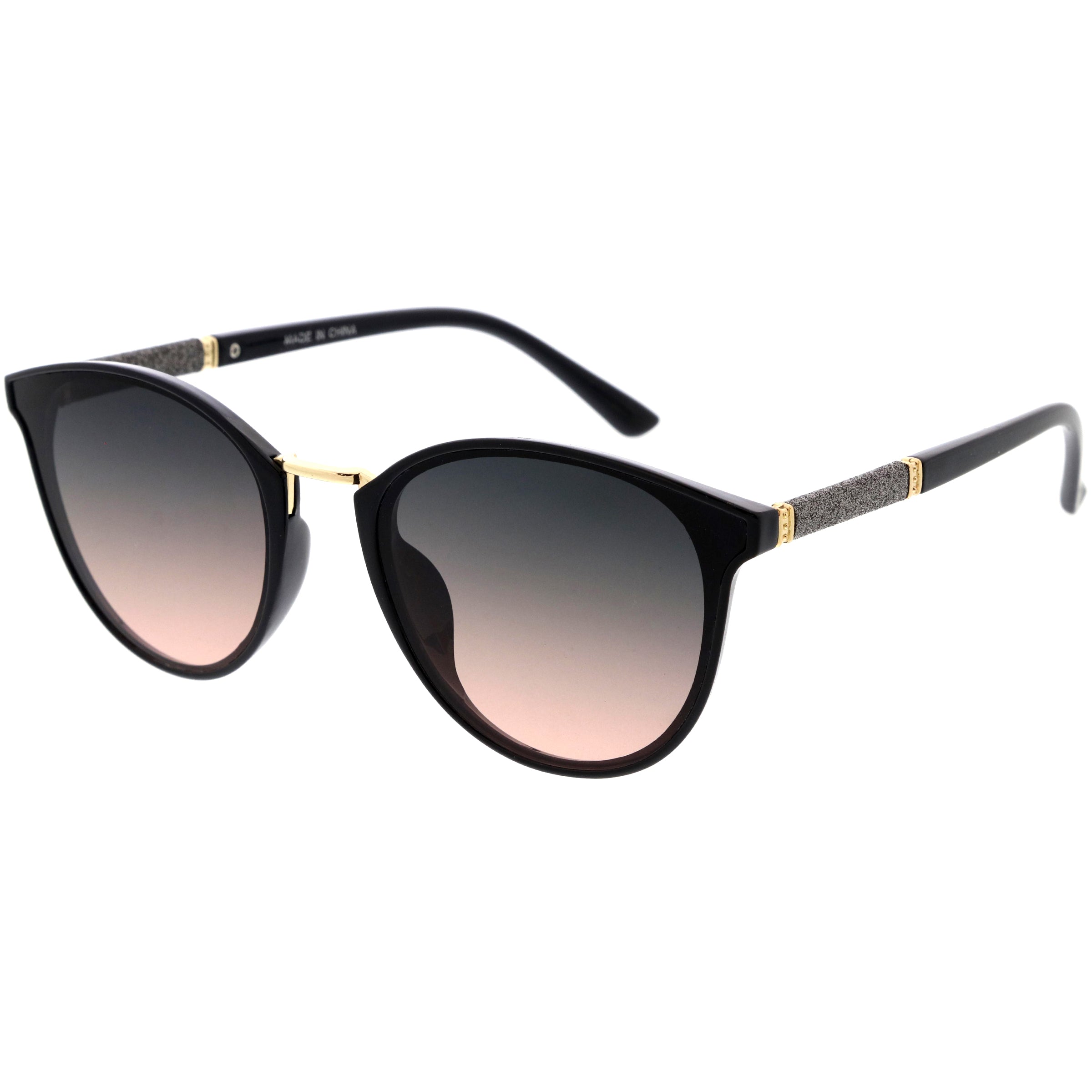 W3315 set of 12 cat eye sunglasses with detailed side arms in assorted gradient lenses and UV400 protection