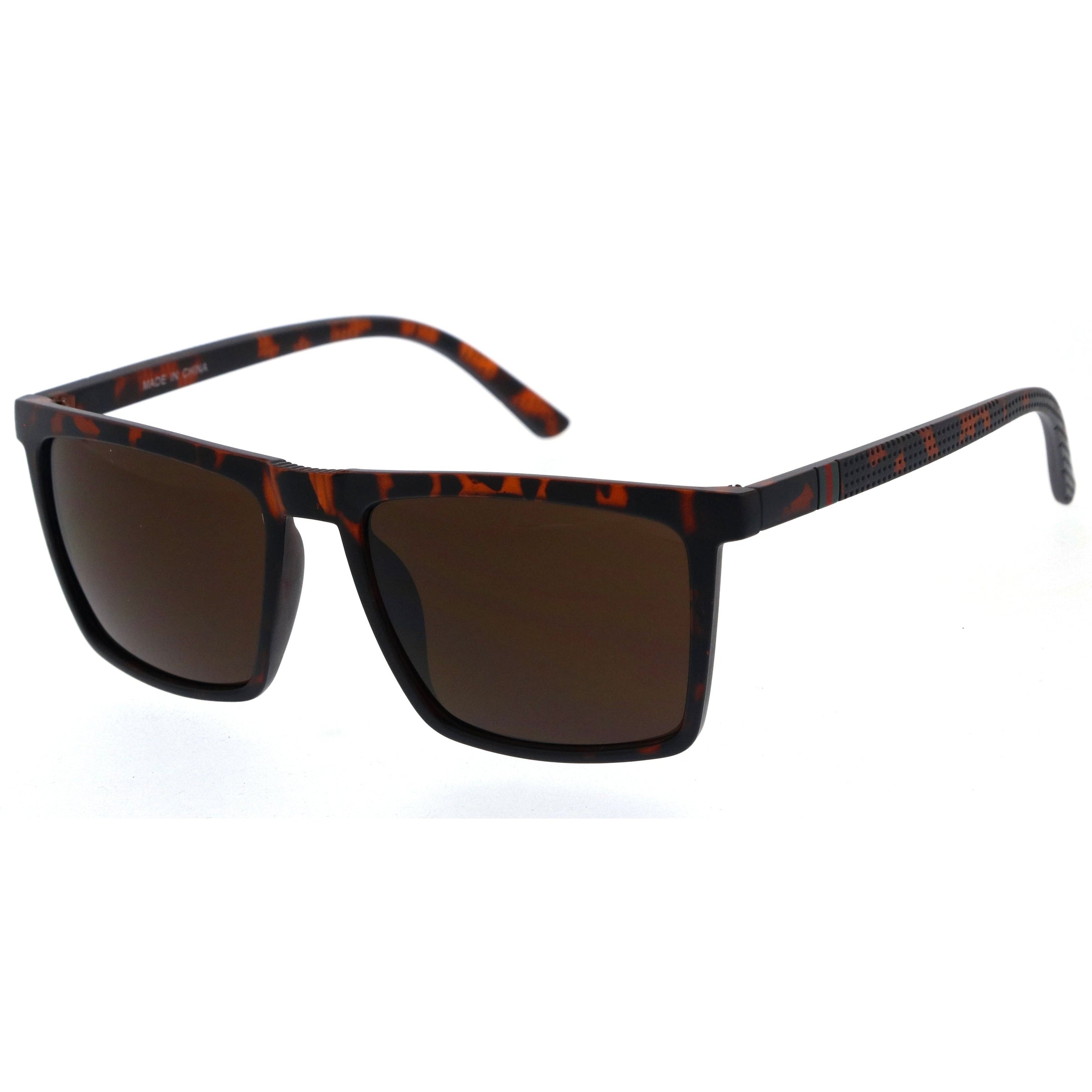 Plastic sunglasses for men with a clean design and comfortable fit.