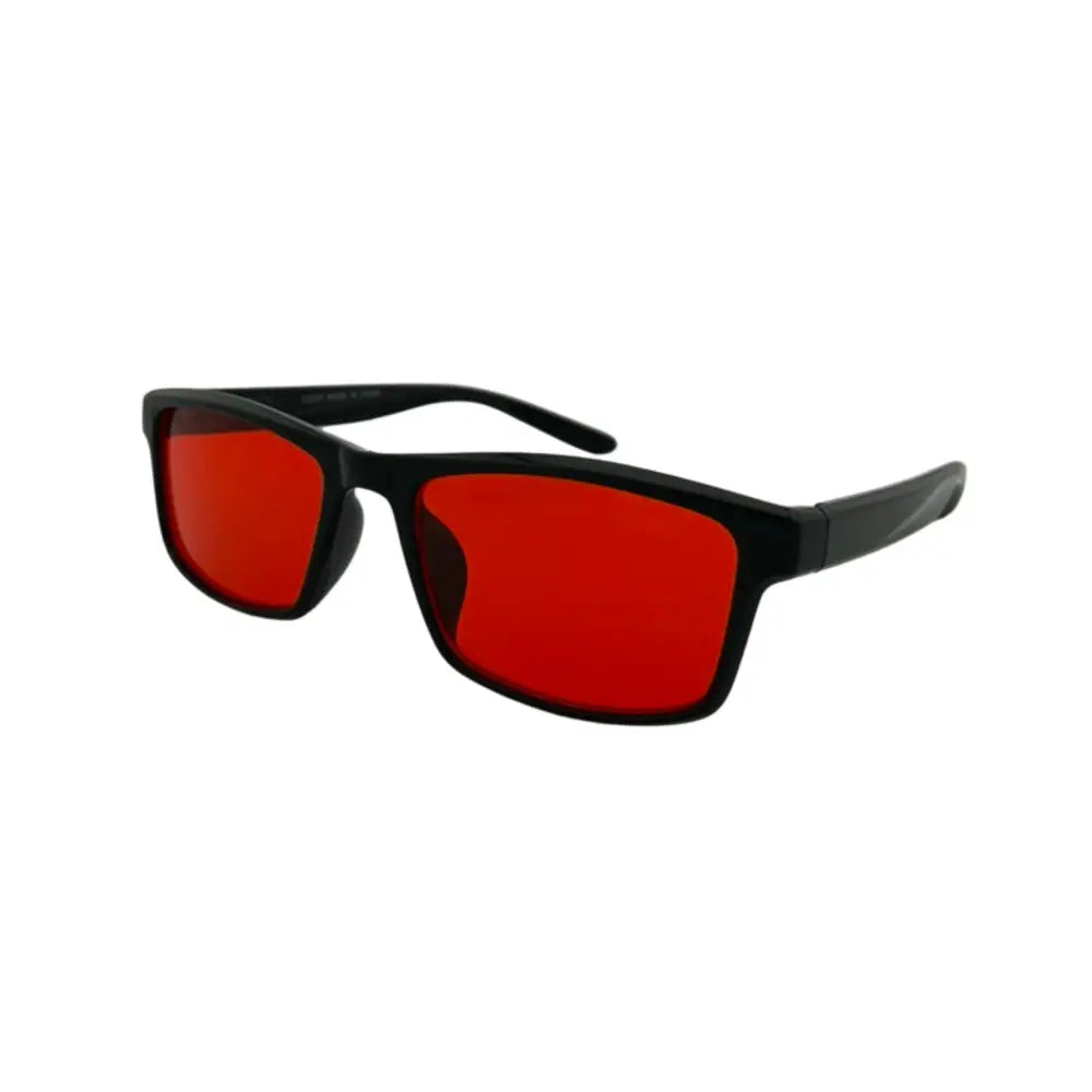 Juego de 12 gafas de sol de montura negra con lentes de espejo rojo intenso ch231