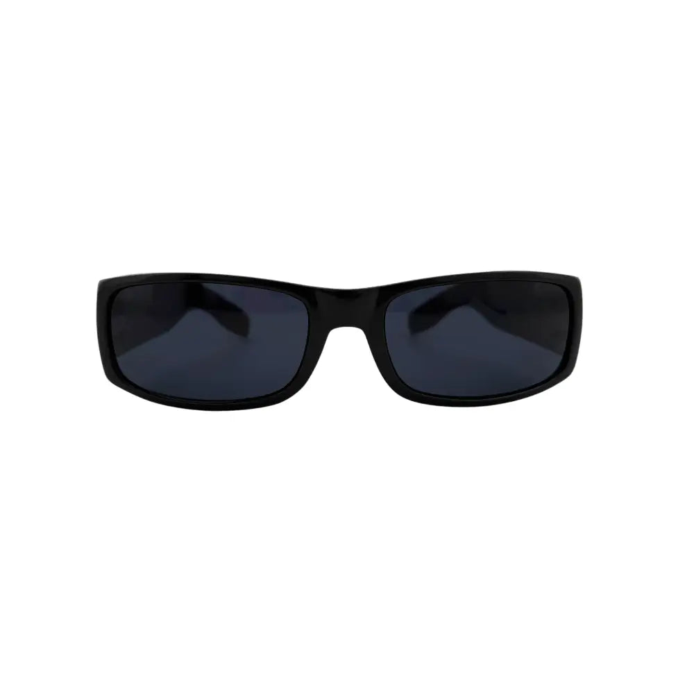 Gafas de sol de policarbonato con montura negra mate y brillante y lentes ahumados, protección UV400