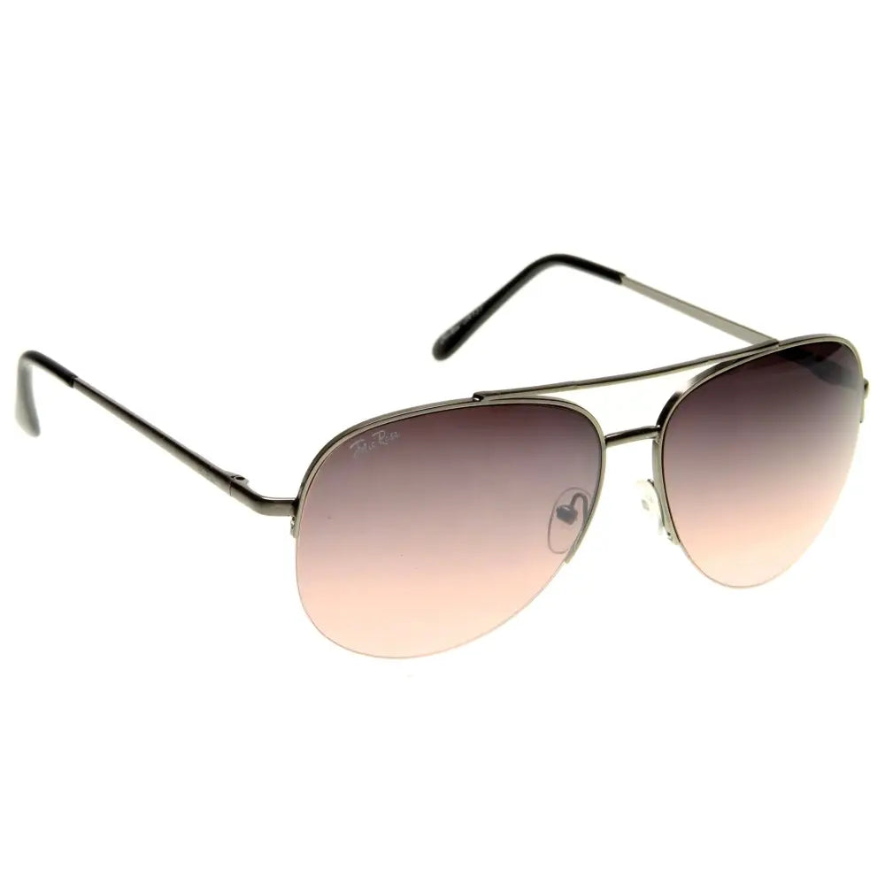 Aviator sunglasses set of 12 with metallic frames and gradient lenses transitioning from dark brown to pinkish orange