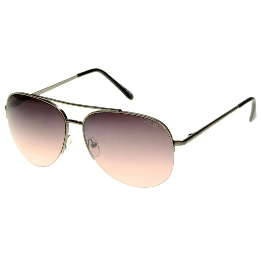 Aviator sunglasses set of 12 with metallic frame and gradient lenses transitioning from dark brown to light pink