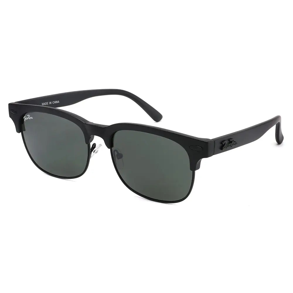 Black wayfarer sunglasses with matte finish frame and dark gray lenses set of 12, model jr236