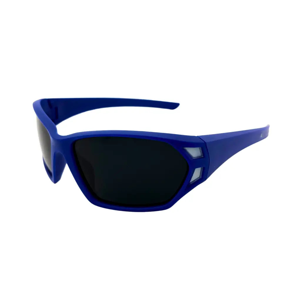 Blue sport-style sunglasses with dark lenses and a sleek modern frame in a set of 12 KCH56