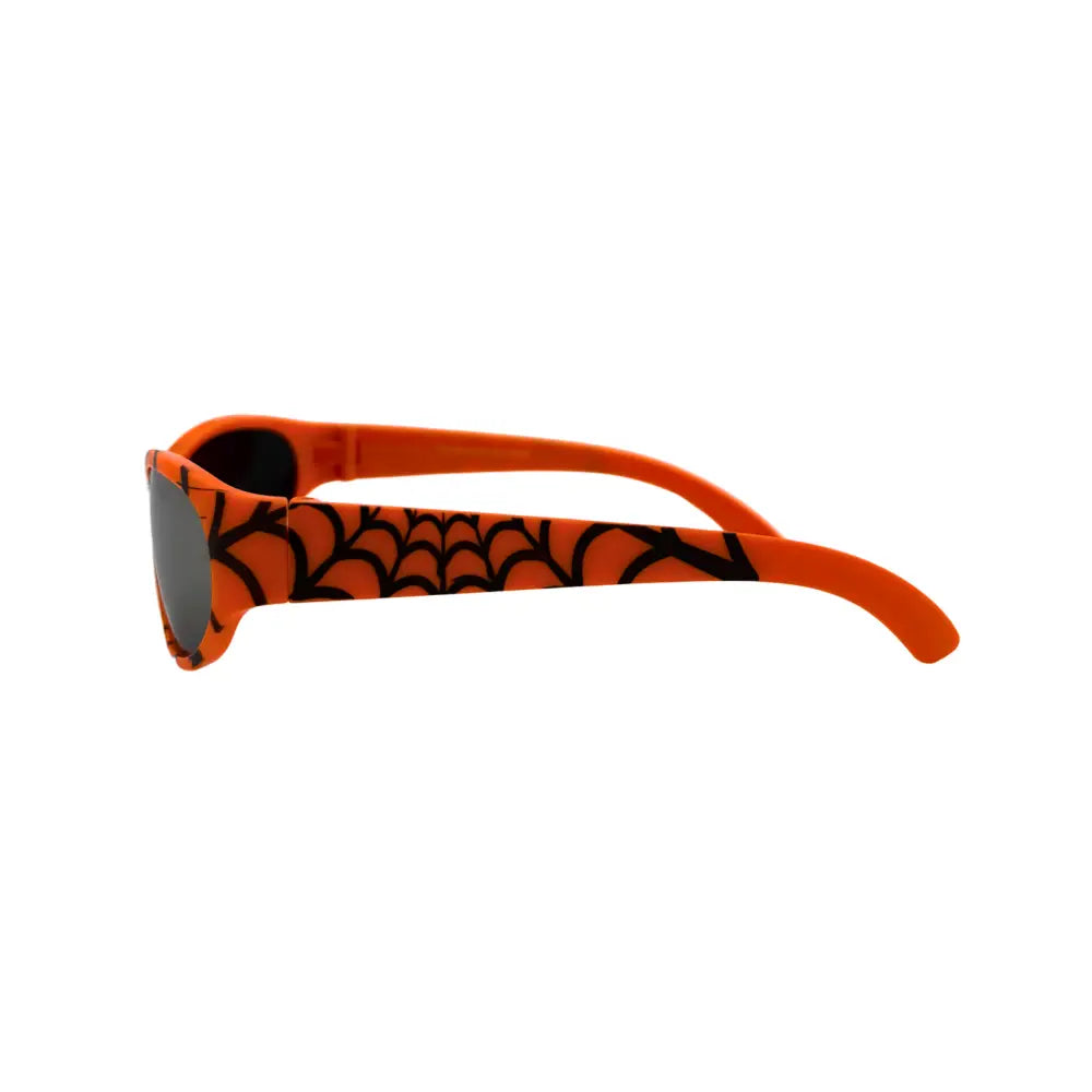 Gafas de sol naranjas con diseño de telaraña negra en la montura kch68, juego de 12