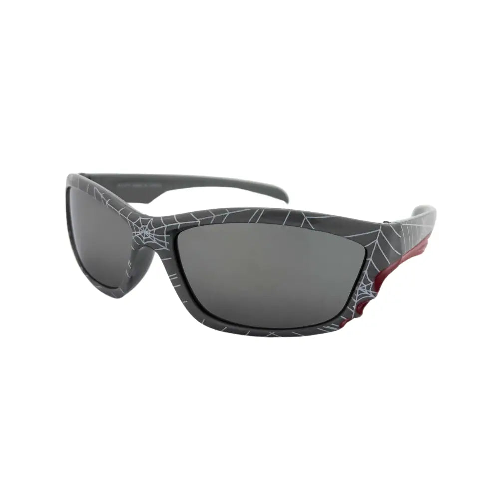 Black and red Spider-Man themed sunglasses with spiderweb pattern on frames KCH70 set of 12