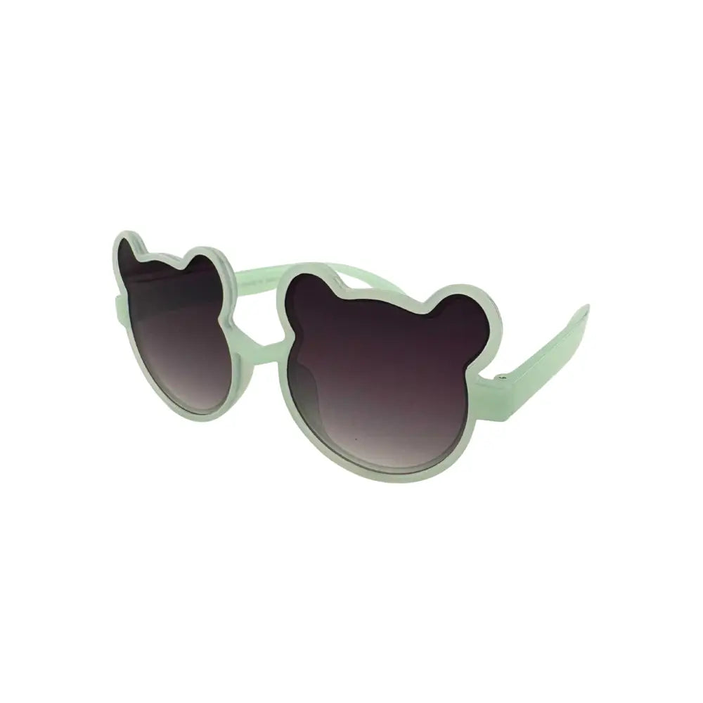 Gafas de sol infantiles verde menta en forma de oso con lentes degradados oscuros, juego de 12, modelo kch79