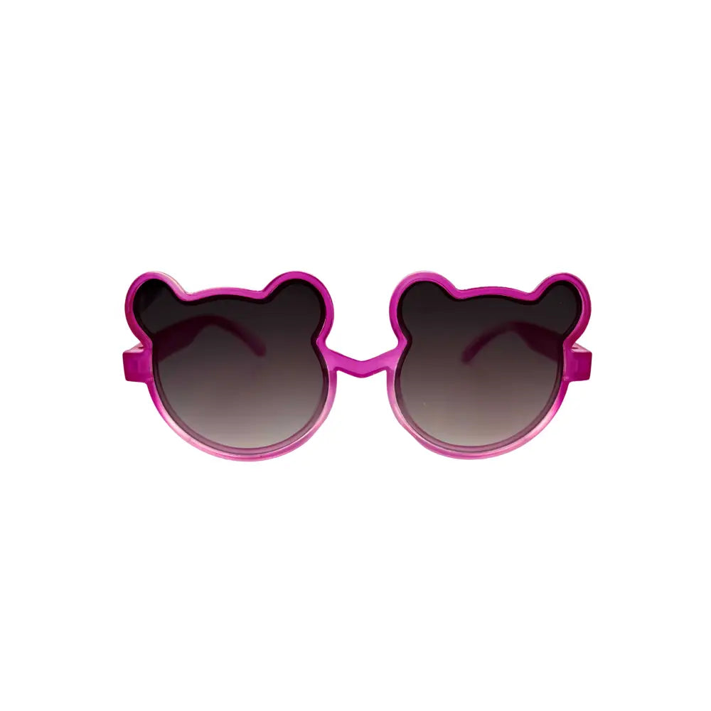 Gafas de sol infantiles rosas en forma de oso con lentes degradados oscuros, juego de 12 para niños kch79