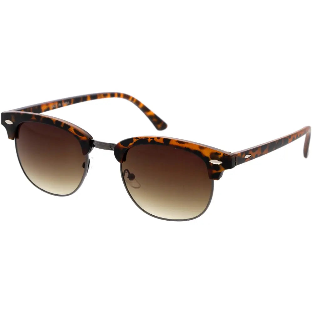 Set of 12 tortoiseshell-patterned acetate sunglasses with rounded frames and gradient brown lenses p9071