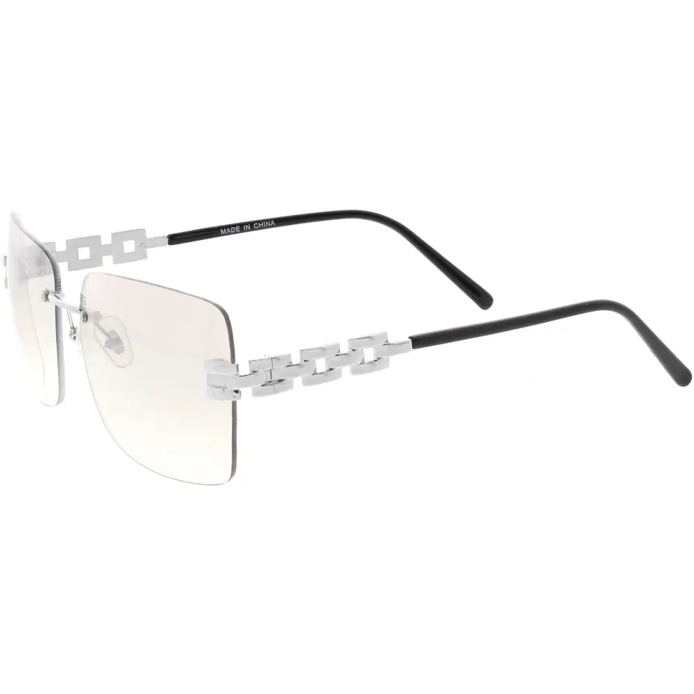 Set of 12 silver-framed sunglasses with chain-link temples and gradient lenses labeled RP1660