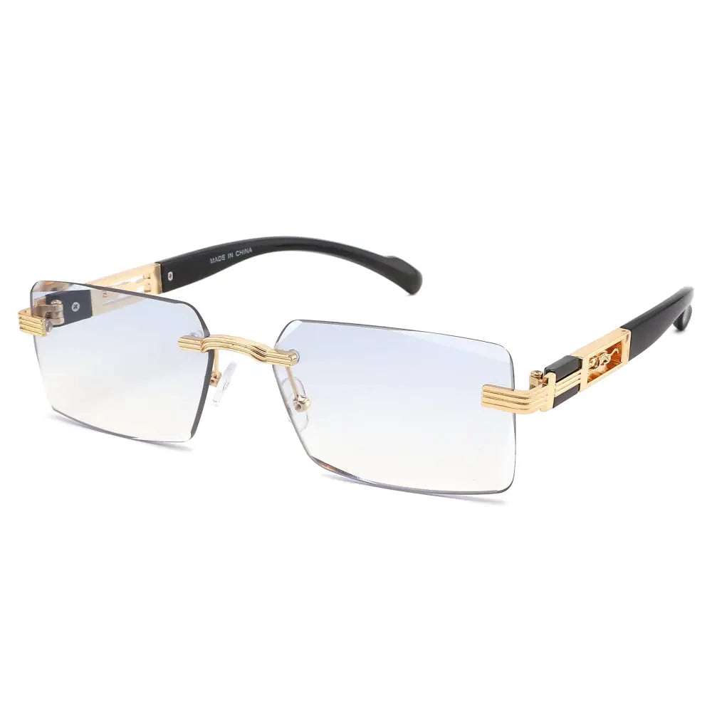 Rimless gold and black sunglasses with gradient lenses in a set of 12, model SA1053