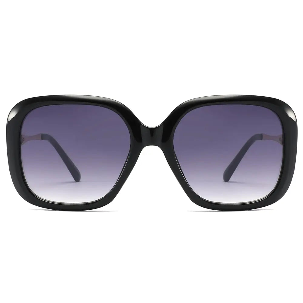 Juego de 12 gafas de sol de montura cuadrada negra con lentes degradados morados y diseño clásico