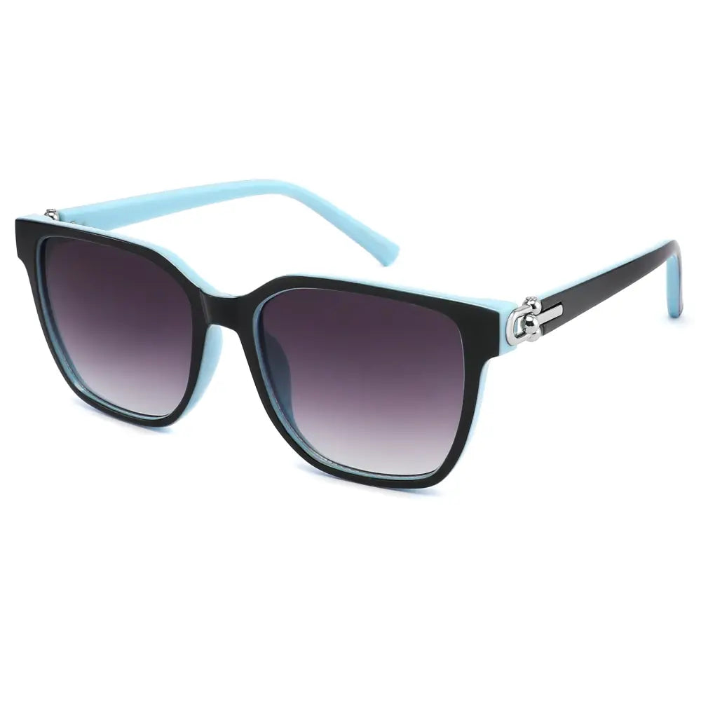 Juego de 12 gafas de sol con montura rectangular degradada de negro a azul claro y lentes modernos y estilizados SA1214