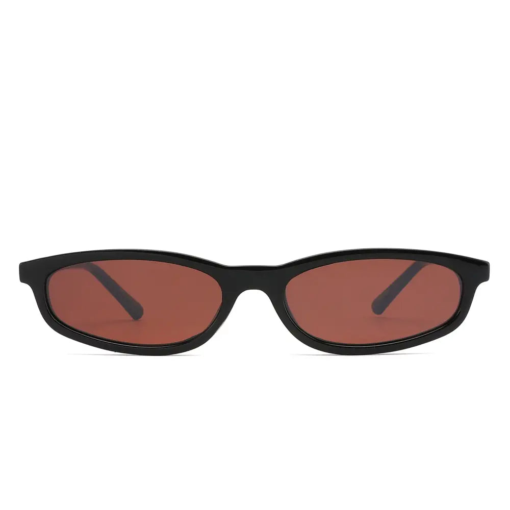 Set of 12 black-framed sunglasses with brown tinted lenses and rectangular shape model sa1301
