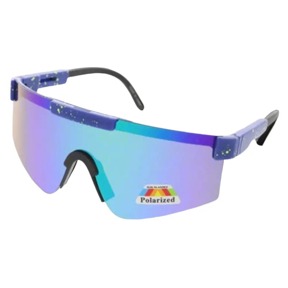 Polarized sunglasses set of 12 with purple and blue gradient lenses and speckled frame design