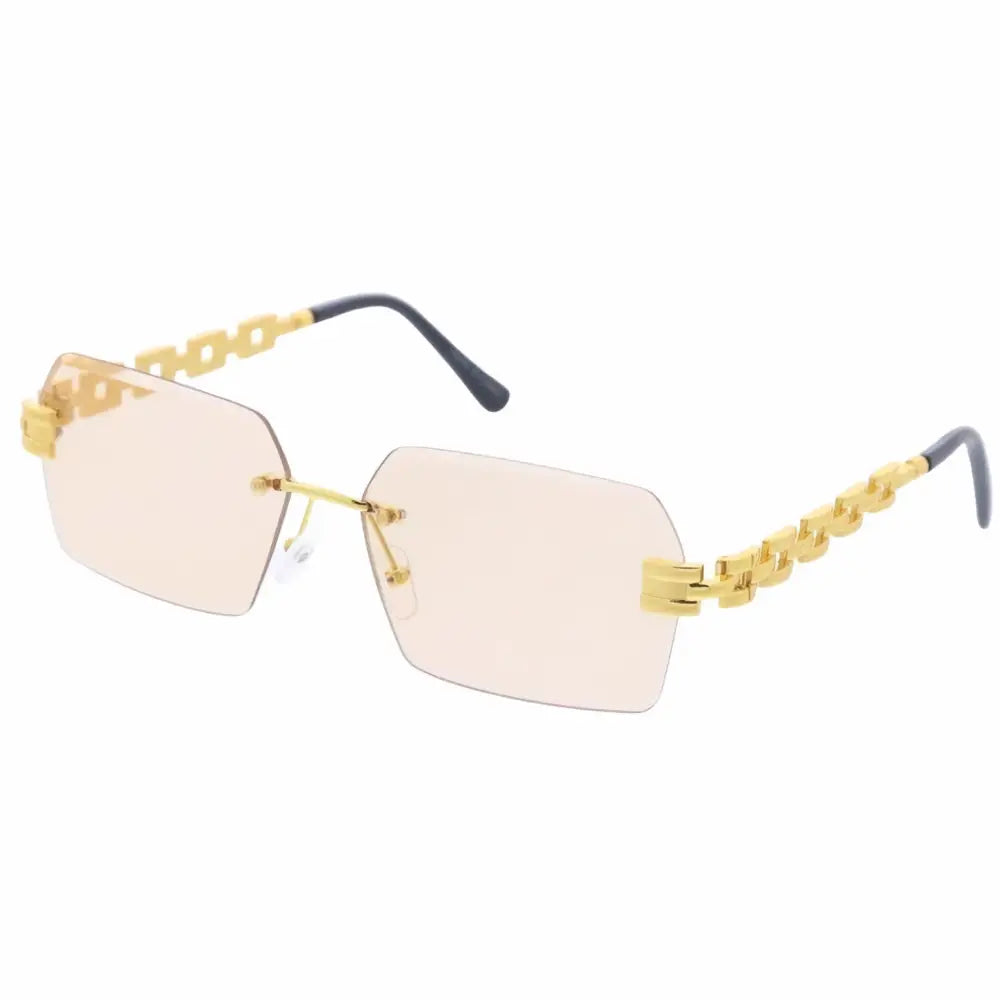 Gafas de sol de metal para hombre con diseño limpio y ajuste cómodo.