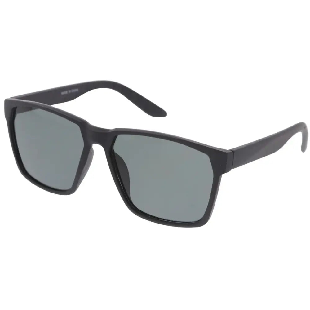 Set of 12 black rectangular framed sunglasses with gray tinted lenses and solid frame design sa847