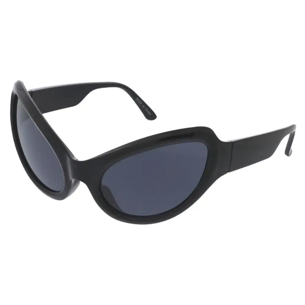 Black cat-eye sunglasses with dark gray lenses and glossy frame in a set of 12 labeled sa864