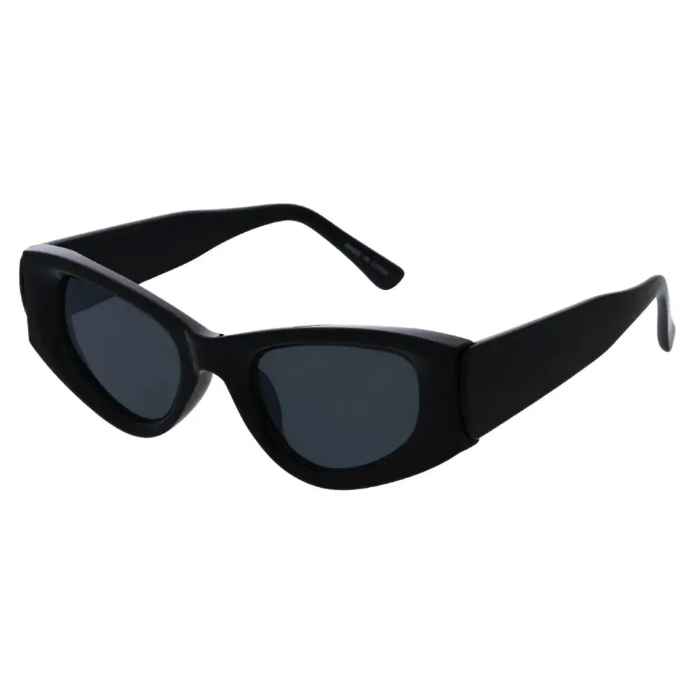 Black cat-eye sunglasses set of 12 with dark gray lenses and sleek glossy frames