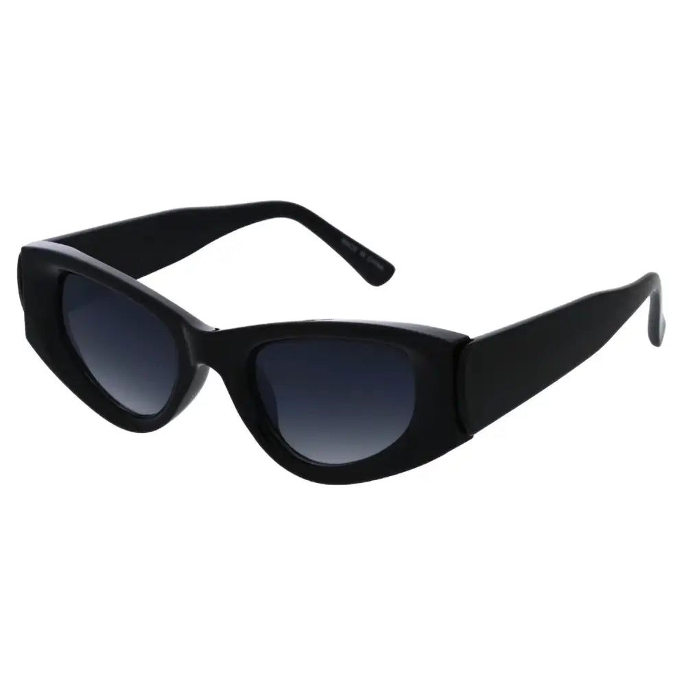 Black cat-eye sunglasses with gradient dark blue lenses in a set of 12 labeled sa868