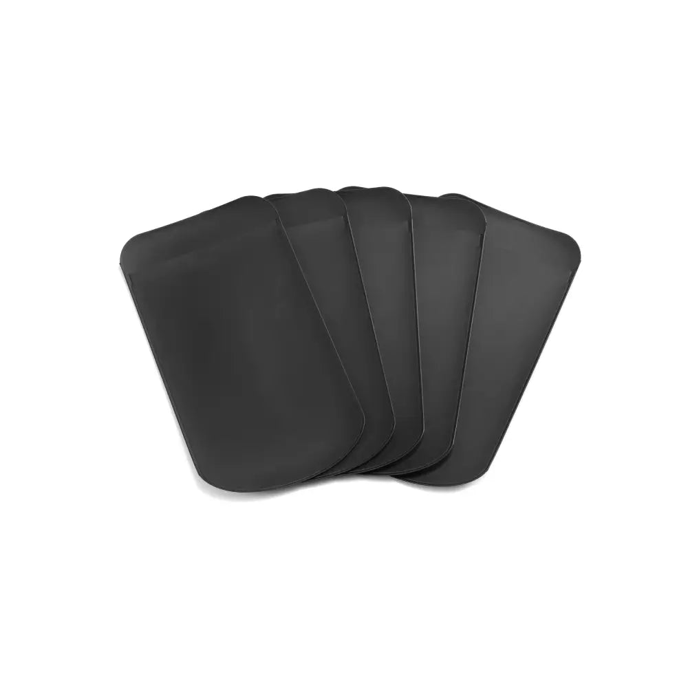 Black rectangular phone cases with rounded corners and smooth matte finish in slip in pouch pack of 100 pieces