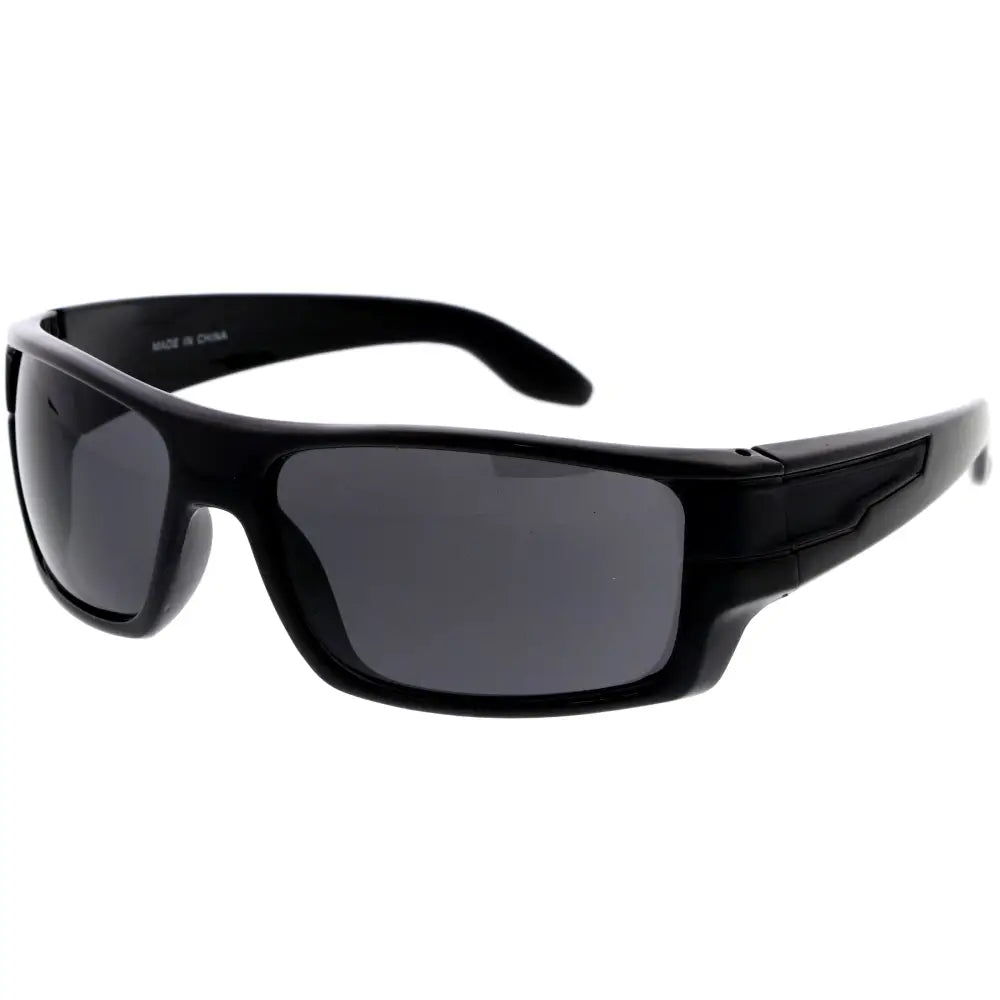 Gafas de sol con montura de plástico negra y lentes gris oscuro, juego de 12 w3073