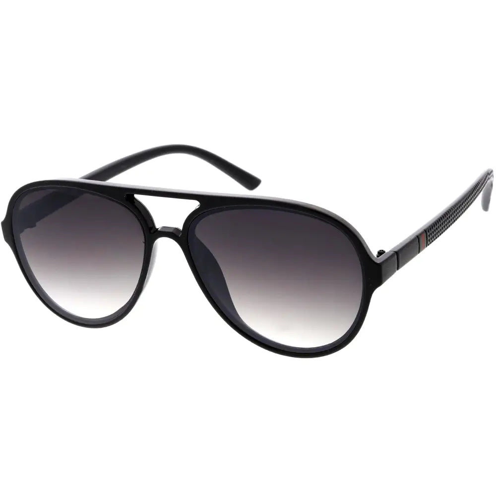 Juego de 12 gafas de sol de aviador negras con lentes degradados grises y varillas texturizadas