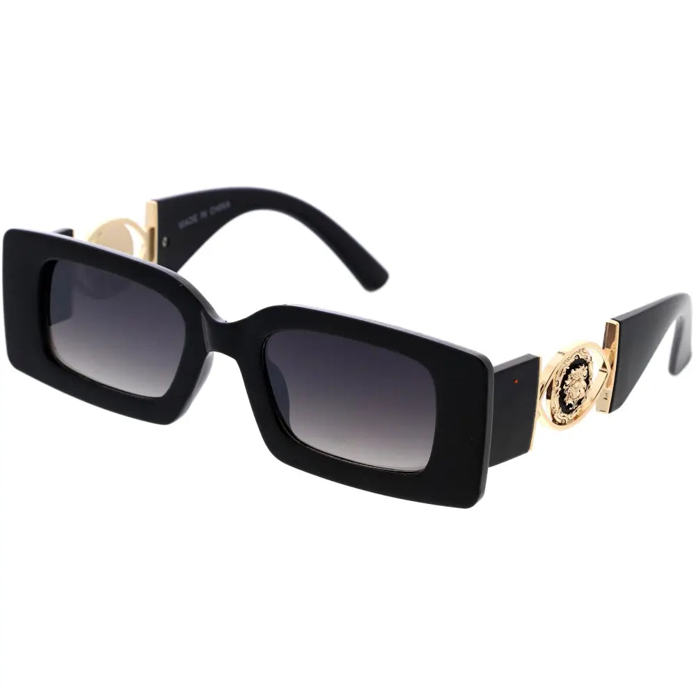 Stylish sunglasses with a sleek frame and tinted lenses, offering UV protection and a fashionable look.