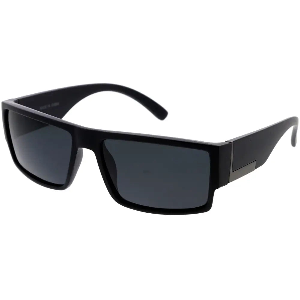 Black rectangular sunglasses with dark gray lenses and a sleek modern design w3517p set of 12