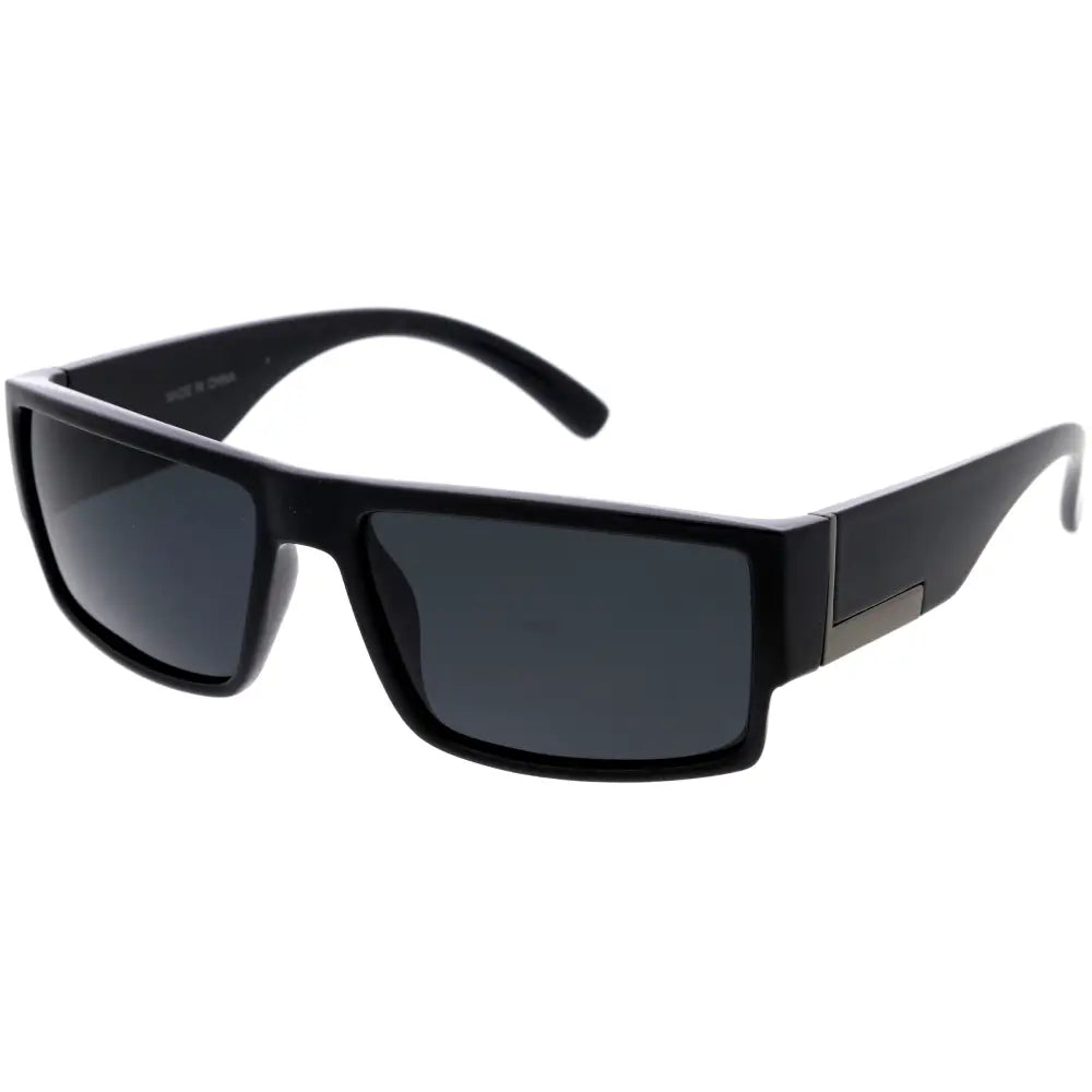 Black rectangular sunglasses with dark gray lenses and a sleek modern design set of 12 w3517p