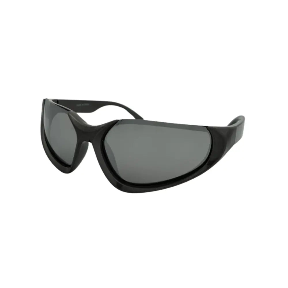 Black-framed angular sunglasses with dark gray lenses shown as a set of 12 titled W3536